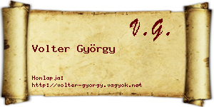 Volter György névjegykártya